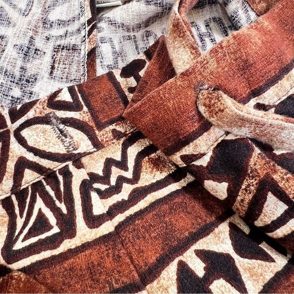 Vintage 1960’s Tiki Tapa Designs Barkcloth Hawaiian Maxi Wrap Skirt - Picture 10 of 13